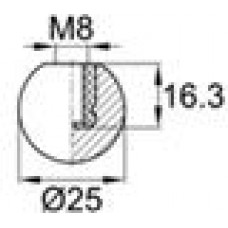 Фиксатор М8 с диаметром шарика 25 мм.