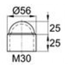 Колпачок пластиковый на болт/гайку M30 с диаметром основания 56 мм и высотой 50.5 мм
