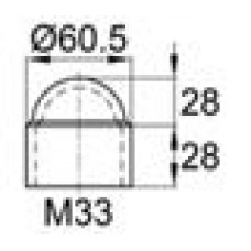 Колпачок пластиковый на болт/гайку M33 с диаметром основания 60.5 мм и высотой 56 мм