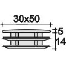 Заглушка пластиковая прямоугольная 30х50, практичная, Модель ILR, стенка 1.0-3.0 мм, черная