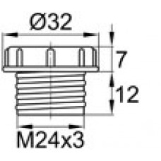 Пластиковый колпачок для защиты внутренней резьбы M24x3