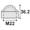 Колпачок пластиковый на болт/гайку M22 с диаметром основания 39.7 мм и высотой 36.2 мм.
