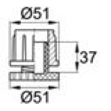 Опора пластиковая регулируемая для трубы круглого сечения с внешним диаметром сечения 51 мм и толщиной стенки трубы 0.8-1.0 мм.