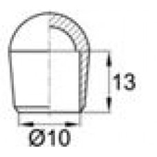 Заглушка пластиковая наружная сферическая для труб/прутков круглого сечения диаметром 10 мм