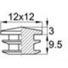 Заглушка пластиковая внутренняя с декоративной шляпкой для труб квадратного сечения 12х12 мм