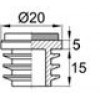 Заглушка внутренняя пластиковая для труб с наружным диаметром 20 мм и толщиной стенки 0.5-2.0 мм. Поставляется в комплекте с фетровой подкладкой.