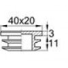 Заглушка пластиковая внутренняя для труб прямоугольного сечения с внешними габаритами сечения 20х40 мм и толщиной стенки трубы 0.5-3.5 мм.