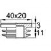 Заглушка пластиковая внутренняя для труб овального сечения с внешними габаритами сечения 20х40 мм и толщиной стенки трубы 0.5-2.5 мм.