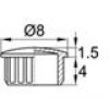 Заглушка пластиковая внутренняя с вертикальными ребрами, полностью хромированная для труб круглого сечения с внешним диаметром сечения 8 мм и толщиной стенки трубы 1.0 мм.