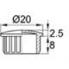 Заглушка пластиковая внутренняя с вертикальными ребрами, полностью хромированная для труб круглого сечения с внешним диаметром сечения 20 мм и толщиной стенки трубы 1.2 мм.