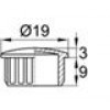 Заглушка пластиковая внутренняя с вертикальными ребрами для труб круглого сечения с внешним диаметром сечения 19 мм и толщиной стенки трубы 1.2 мм.