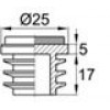 Заглушка внутренняя пластиковая для труб с наружным диаметром 25 мм и толщиной стенки 0.5-2.5 мм. Поставляется в комплекте с фетровой подкладкой.