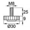 Опора резьбовая М8х25 с круглым основанием D30 мм
