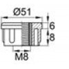 Заглушка пластиковая внутренняя с внутренней металлической резьбой М8.