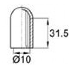 Заглушка пластиковая наружная для труб круглого сечения с диаметром 6.5-8 мм.