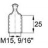 Заглушка наружная для труб круглого сечения с внешним диаметром 14,3 мм. Подходит для защиты резьбы M15; UNF 9/16