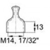 Заглушка наружная для труб круглого сечения с внешним диаметром 13,2 мм. Подходит для защиты резьбы M14; UNF 17/32