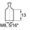 Заглушка наружная для труб круглого сечения с внешним диаметром 7,7 мм. Подходит для защиты резьбы M8, UNF 5/16
