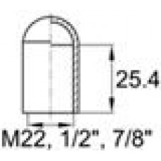 Термостойкая наружная заглушка для труб круглого сечения с внешним диаметром 20.6 мм. Подходит под резьбу М22, UNF 7-8