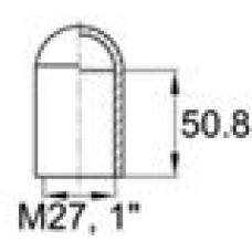 Термостойкая наружная заглушка для труб  круглого сечения с внешним диаметром 25.4 мм. Подходит под резьбу М27, UNF 1
