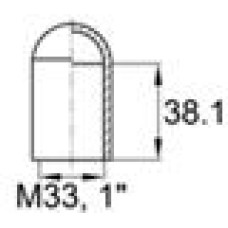 Термостойкая наружная заглушка для труб круглого сечения с внешним диаметром 31.8 мм. Подходит под резьбу М33, UNF 1 1-4