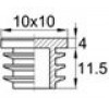 Заглушка пластиковая внутренняя для труб квадратного сечения с внешними габаритами 10х10 мм и толщиной стенки 0.8-2.0 мм