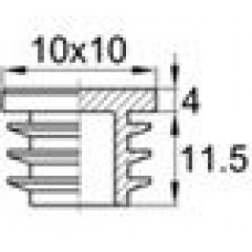 Заглушка пластиковая внутренняя для труб квадратного сечения с внешними габаритами 10х10 мм и толщиной стенки 0.8-2.0 мм