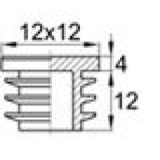 Заглушка пластиковая внутренняя для труб квадратного сечения с внешними габаритами 12х12 мм и толщиной стенки 1-2 мм