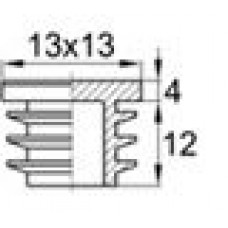 Заглушка пластиковая внутренняя для труб квадратного сечения с внешними габаритами 13х13 мм и толщиной стенки 0,5-2 мм