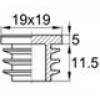 Заглушка пластиковая внутренняя для труб квадратного сечения с внешними габаритами 19х19 мм и толщиной стенки 1.2-3.0 мм