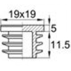 Заглушка пластиковая внутренняя для труб квадратного сечения с внешними габаритами 19х19 мм и толщиной стенки 1.2-3.0 мм