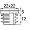 Заглушка пластиковая внутренняя для труб квадратного сечения с внешними габаритами 22х22 мм и толщиной стенки 1-3,5 мм