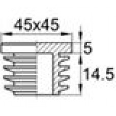 Заглушка пластиковая внутренняя для труб квадратного сечения с внешними габаритами 45x45 мм и толщиной стенки 1.0-3.5 мм