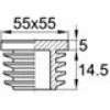 Заглушка пластиковая внутренняя для труб квадратного сечения с внешними габаритами 55x55 мм и толщиной стенки 2-4,5 мм