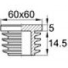 Заглушка пластиковая внутренняя для труб квадратного сечения с внешними габаритами 60x60 мм и толщиной стенки 1,5-3,5 мм
