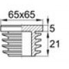 Заглушка пластиковая внутренняя для труб квадратного сечения с внешними габаритами 65x65 мм и толщиной стенки 2.0-5.5 мм