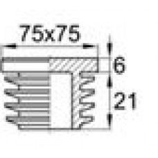 Заглушка пластиковая внутренняя для труб квадратного сечения с внешними габаритами 75x75 мм и толщиной стенки 2-4,5 мм