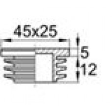 Заглушка пластиковая прямоугольная 25x45, практичная, Модель ILR, стенка 0.8-3.0 мм, черная