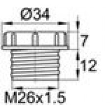 Пластиковый колпачок для защиты внутренней резьбы M26x1.5.