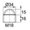 Колпачок пластиковый на болт/гайку M18 с диаметром основания 34 мм и высотой 31 мм