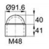Колпачок пластиковый на болт/гайку M48 с диаметром основания 91.6 мм и высотой 81 мм
