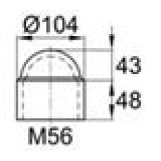 Колпачок пластиковый на болт/гайку M56 с диаметром основания 104.2 мм и высотой 91.5 мм