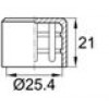 Заглушка пластиковая наружная для труб круглого сечения с внешним диаметром сечения 25.4 мм и любой толщиной стенки.