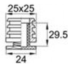 Опора пластиковая регулируемая резьбовым соединением М16x25 под трубу квадратного сечения с внешними габаритами 25х25 мм, толщина стенки трубы 1.5-2 мм