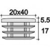 Заглушка пластиковая внутренняя для труб прямоугольного сечения с внешними габаритами сечения 20х40 мм и толщиной стенки трубы 0.5-3.5 мм.
