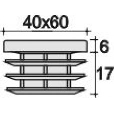 Заглушка пластиковая прямоугольная 40x60, практичная модель ILR, стенка 0.8-3.0 мм., белая